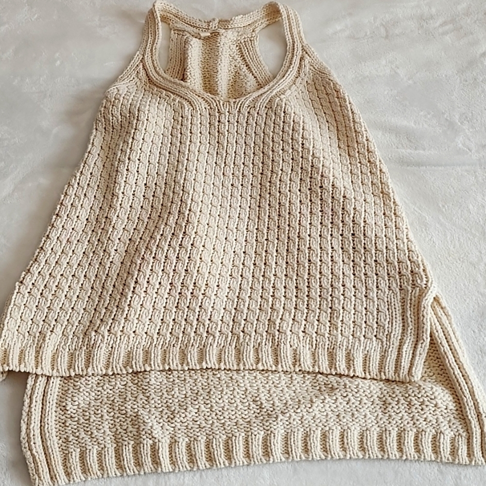 Anthropologie ivory knit tank - sz M